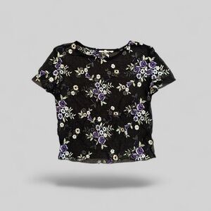 Urban outfitters floral mesh top